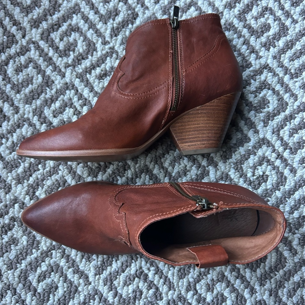 Frye Reina Brown Leather Booties Women’s Size 10